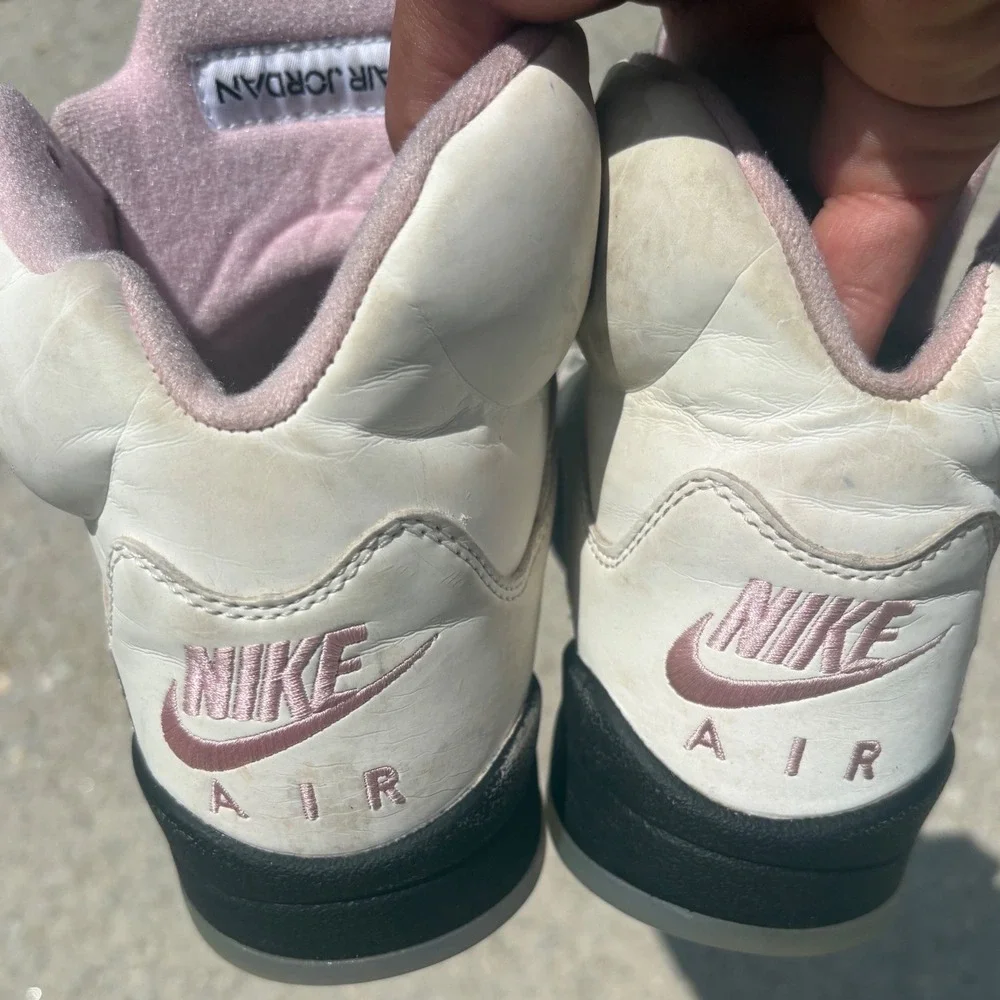 Nike Air Jordan 5 Retro White Pink Black HQ7978-102 Mens 8 Basketball Shoes